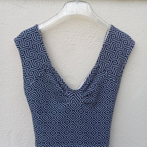 Anthro Postmark Diamond Batik/Geometric Print Back Cut Out Dress Size 8 - Picture 4 of 13